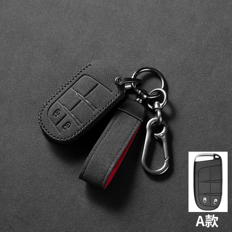 Sport Suede Leather Car Remote Key Case Cover For Jeep Wrangler Renegade Compass Grand Cherokee Chrysler 300C Dodge Ram Car