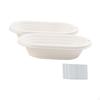 2 Bucăți Coșuri Oval Multifuncționale din Pastă de Hârtie pentru Dospit Pâine Accesorii de Copt 25cm