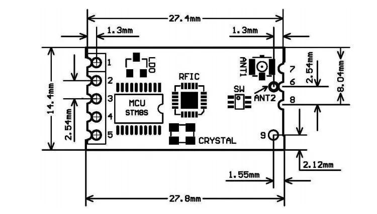 1PC HC-12 wireless microcontroller serial, 433 long-range, 1000M with antenna for Bluetooth