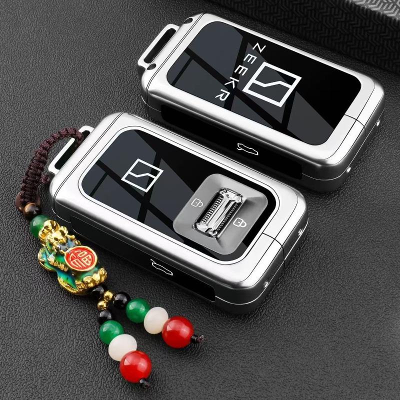 Zinc Alloy Key Fob Cover For  Zeekr 9X (Black Edition/Ultra/Max) - Protective Case Shell With Keybag