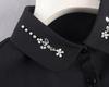 Women's Chiffon Plum Blossom Bead-Stitched Versatile Fake Collar Shirt