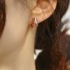 New Fashion Silver Color Geometric Round Hoop Earrings For Women Girls Shiny Rhinestone Delicate Wedding Jewelry Gifts