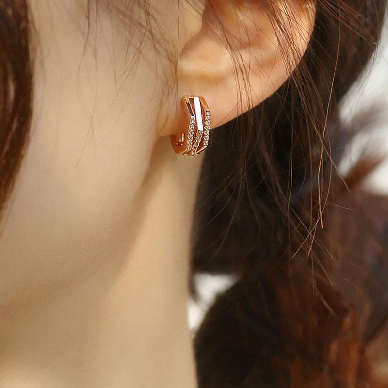 New Fashion Silver Color Geometric Round Hoop Earrings For Women Girls Shiny Rhinestone Delicate Wedding Jewelry Gifts