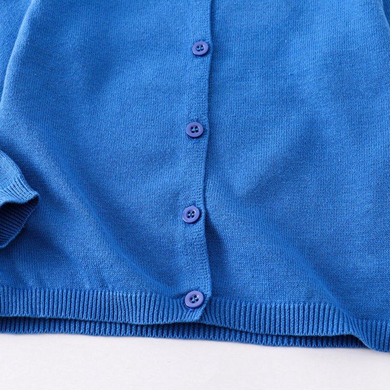 1-7 Yaş Çocuk Düğmeli Hırka Süveter Örgü İnce Mont