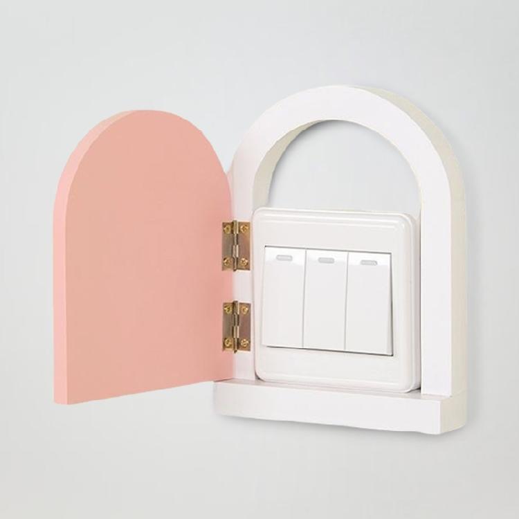 Enchanting Cute Door Shape Wall Outlet Guard Baby and Pet Safe Self Adhesive Light Switches Shield Wood Cover Plate