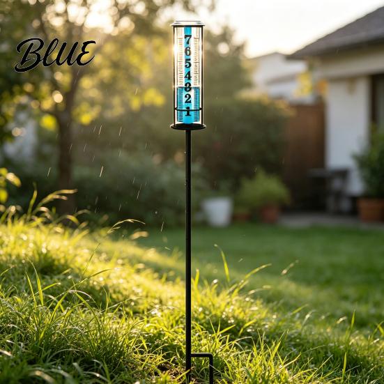 Decorative Bird Rain Gauge Outdoor Metal with Stake 7 Inch Tube Weather Resistant Plastic Measuring Gauge Branch Measure Tool for Garden Lawn Patio