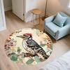 Bird on Tree Branch,Round Area Rug,Carpet Rug for Living Room Bedroom Sofa Playroom Decor,Non-slip Floor Mat