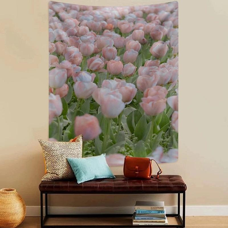 Tulip Flowers Wall Decor Tapestry Home Living Room Tapestry