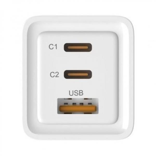 Chargeur 65W GaN 2 USB-C PD + 1 USB-A Noir Chargeur Universel Pour Une Charge Rapide Sur Les Appareils Compatibles. Le Chargeur GaN