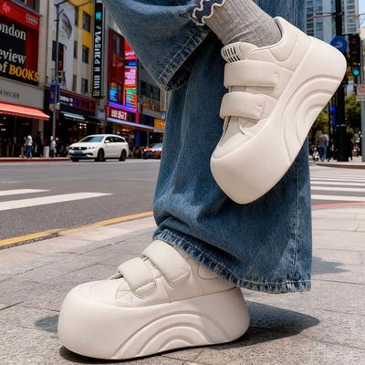Velcro Thick-soled Muffin Increases the Height of Ugly and Cute Big-headed Children, New Board Shoes for Women In Spring and Autumn