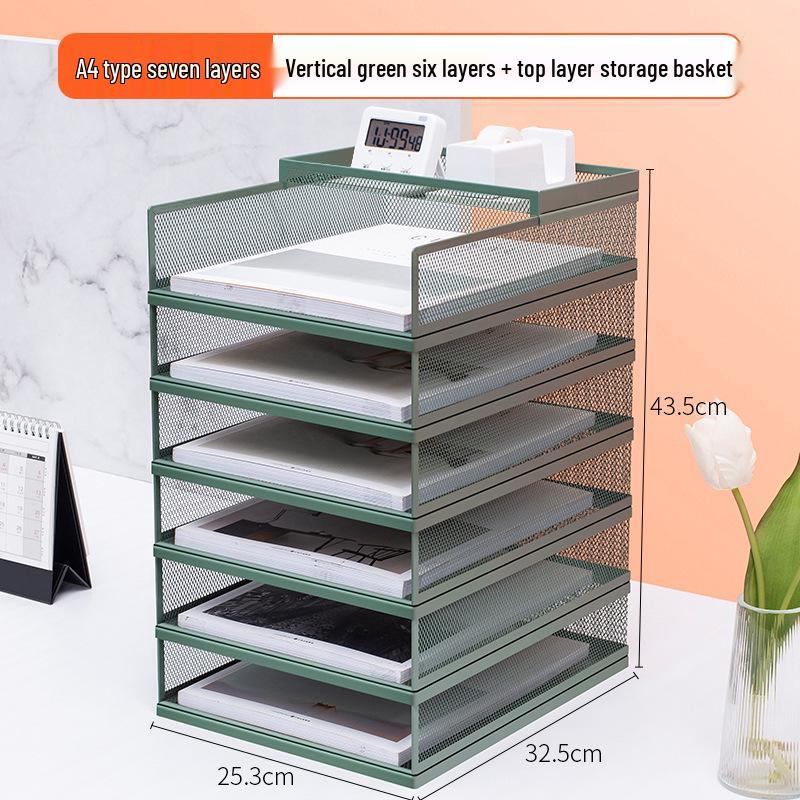 A3A4 Metal File Holder & Multi-layer Office Storage Rack
