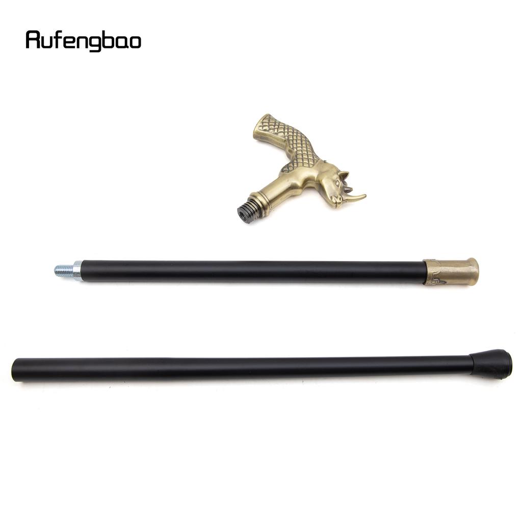 Copper Rhinoceros Head Fashion Walking Stick Decorative Stick Cospaly Vintage Party Fashionable Walking Cane Crosier 91cm