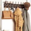 Rustic Wall Mounted Coat Rack, Pine Solid Wood Metal Hook Hanger for Hanging Clothes Robes Towels Coats,Wooden Heavy Duty Coat Rack for Wall