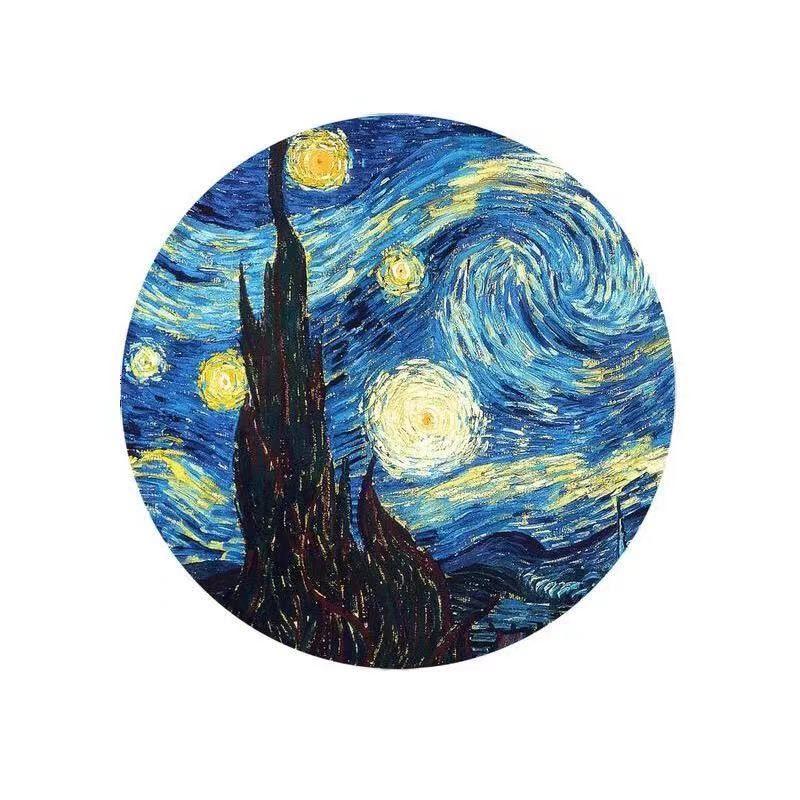 Cute Cartoon Cherry Blossom Magic Tarot Round Carpet Home Living Room Bedroom Floor Decoration Computer Chair Mat Carpet