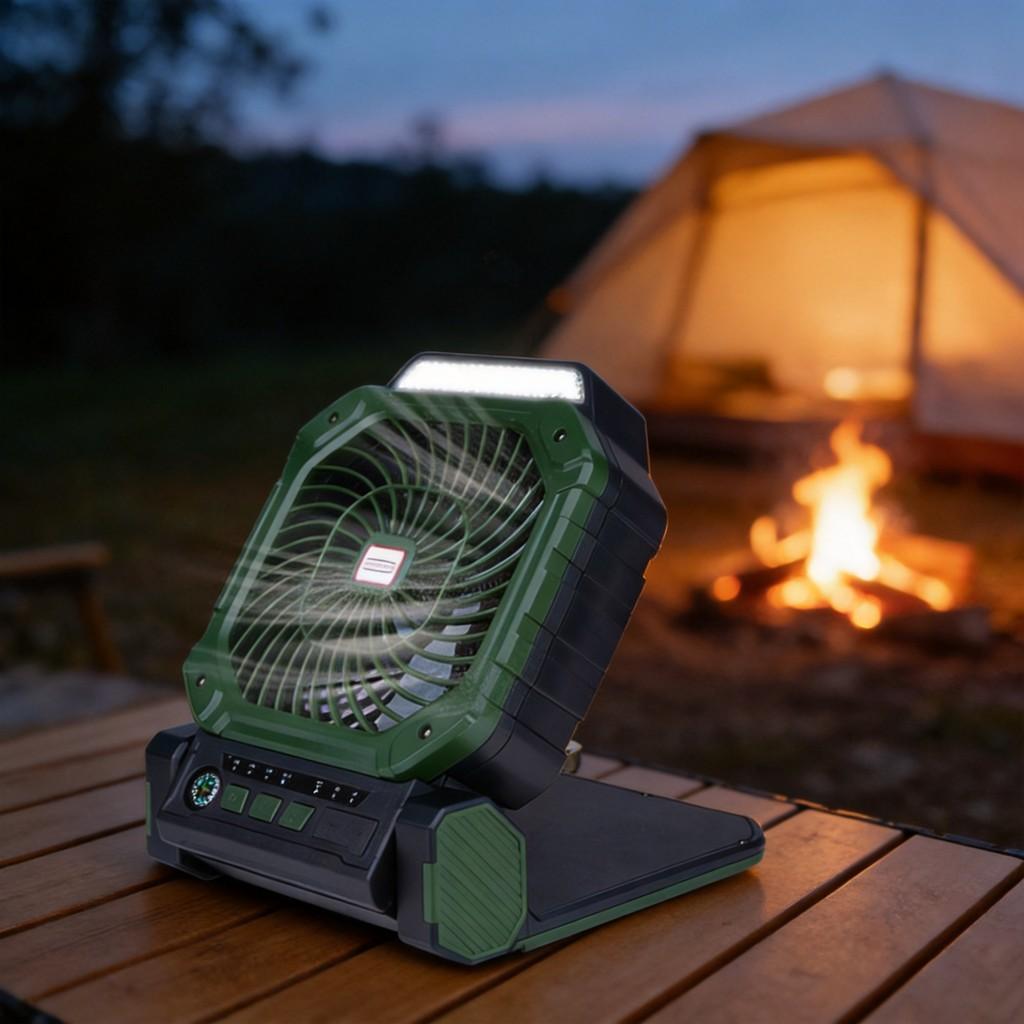 Camping Usb Fan With Lighting And Rechargeable Battery For Outdoor Adventures