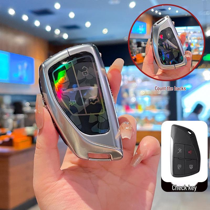 High-End Full-Coverage Metal Key Fob Case for Buick Envision Plus, Envision S/GS, and LaCrosse Cars