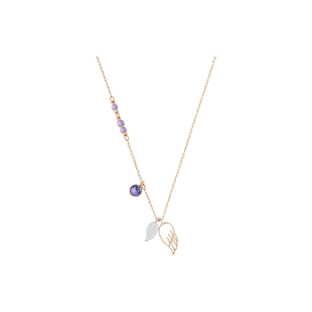 

Swarovski Duo Symbolic Series Purple Angel Wings Necklace Rose Gold Tone Women necklace 5535523 Box+Shopping Bag