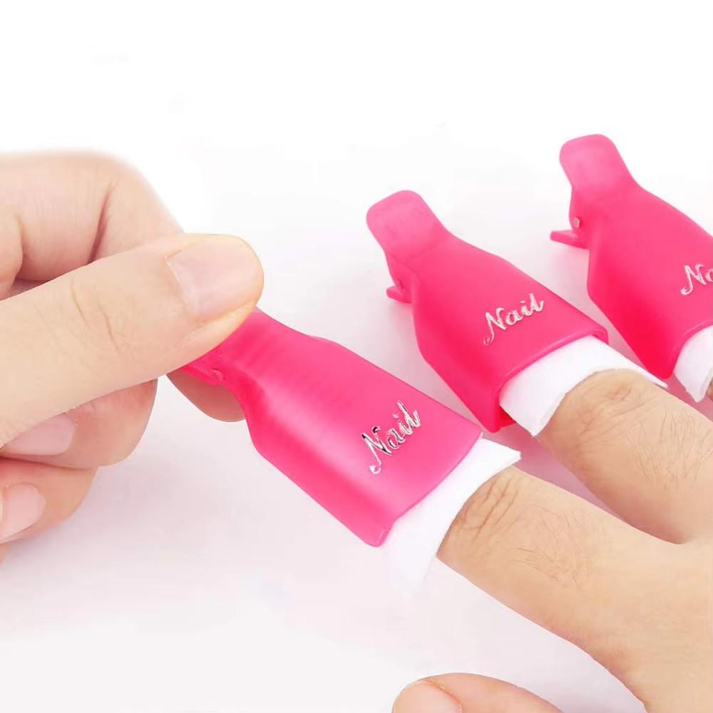 10Pcs/Bag Colorfulful Acrylic Manicure Art Dipped Cap Clip Nail Cleaning Manicure UV Gel Nail Polish Dipped Wrapping Tool Finger