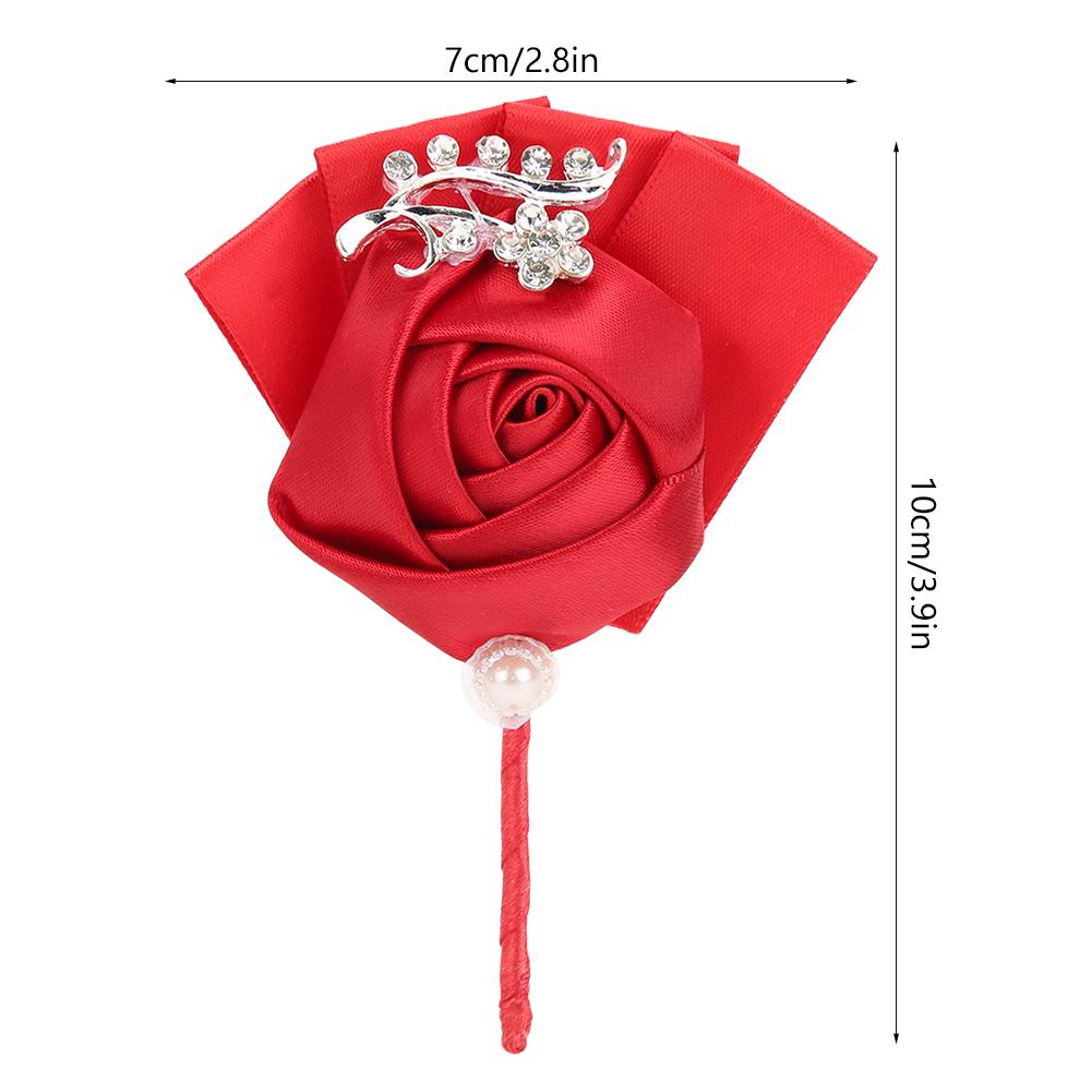 4Pcs Exquisite Ribbon Wedding Corsage Brooch Bridesmaid Artificial Chest Flower Accessories