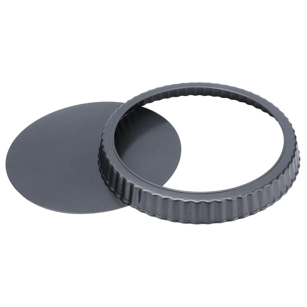 9in Bakeware Carbon Steel Baking Pan with Movable Chassis and Wavy Edge Nonstick Black for Family