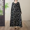 Long Sleeve Plus Size Cotton Vintage Floral New In Dresses for Women Casual Loose Spring Autumn Dress