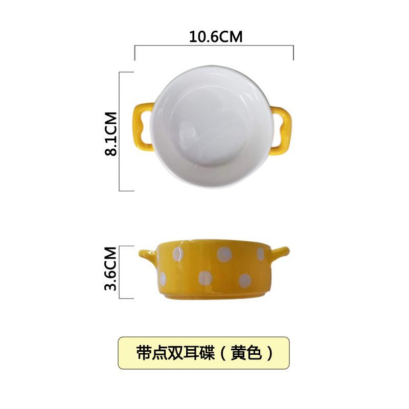 Ceramic Dipping Sauces Dressings Snacks Mini Cartoon-Style Condiment Dish With Polka Dot Design Microwave Safe