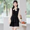 Elegant Faux Two-Piece Spliced Shirt Dress