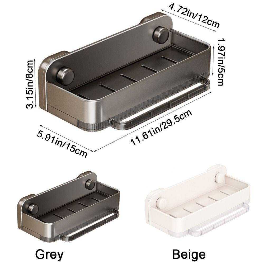 Space Aluminum Suction Cup Sink Drain Rack Wall Mounted Waterproof Sink Sponge Holder with Water Tray Punch Free