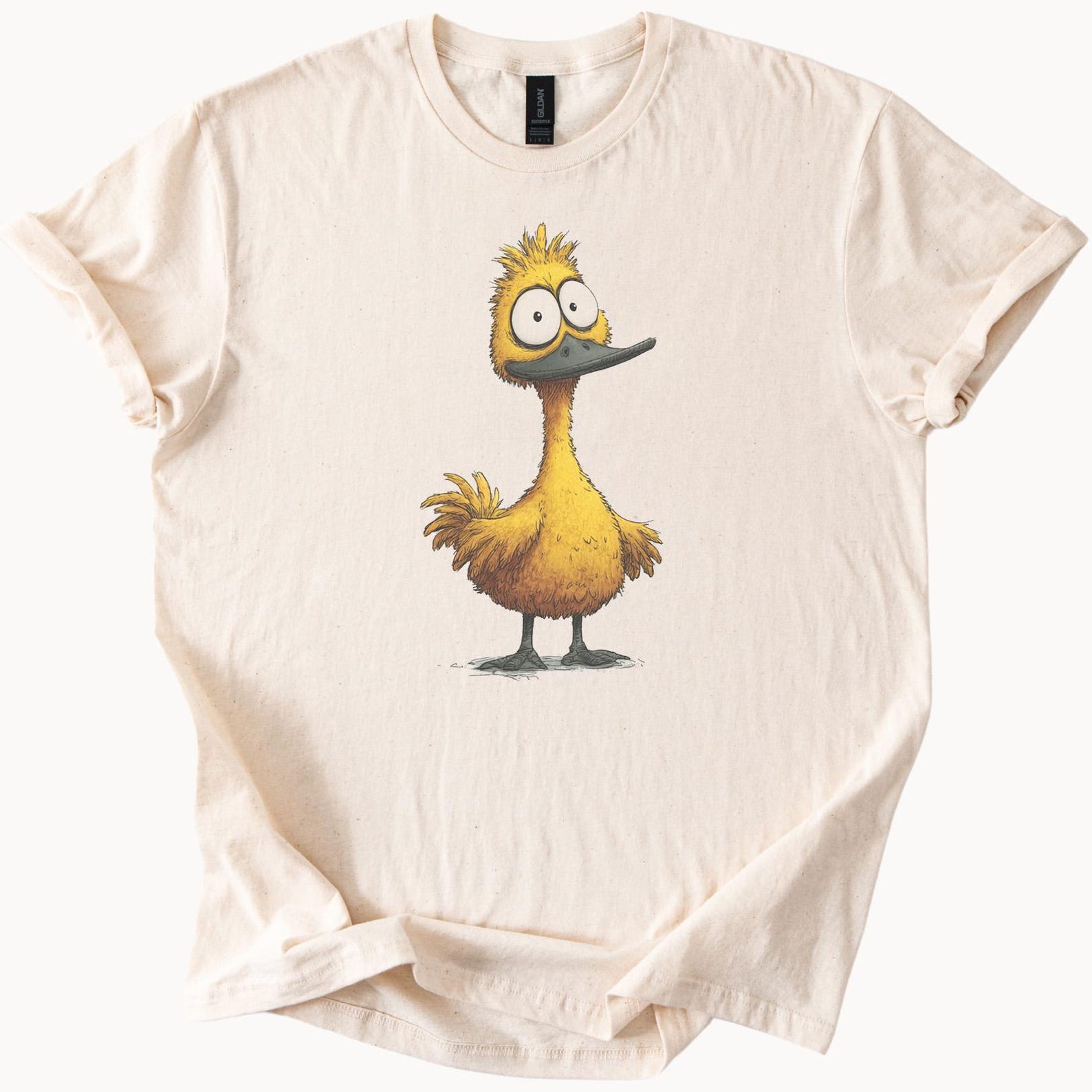 Funny Cartoon Duck Shirt Cute Yellow Bird Graphic Tee Quirky Animal Character T Shirt Unique Gift for Animal Lovers Graphic Duck Tee 150
