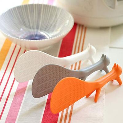 Thickened Non Stick Squirrel Shaped Ladle Lovely Can Stand Rice Scoop PP Meal Spoon