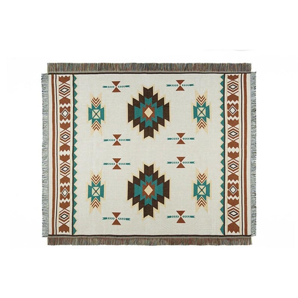 

Decorative Knit with Tassels Fringe Boho Bed Linen Warm Sofa Mat Rug Carpet Throw Blanket A