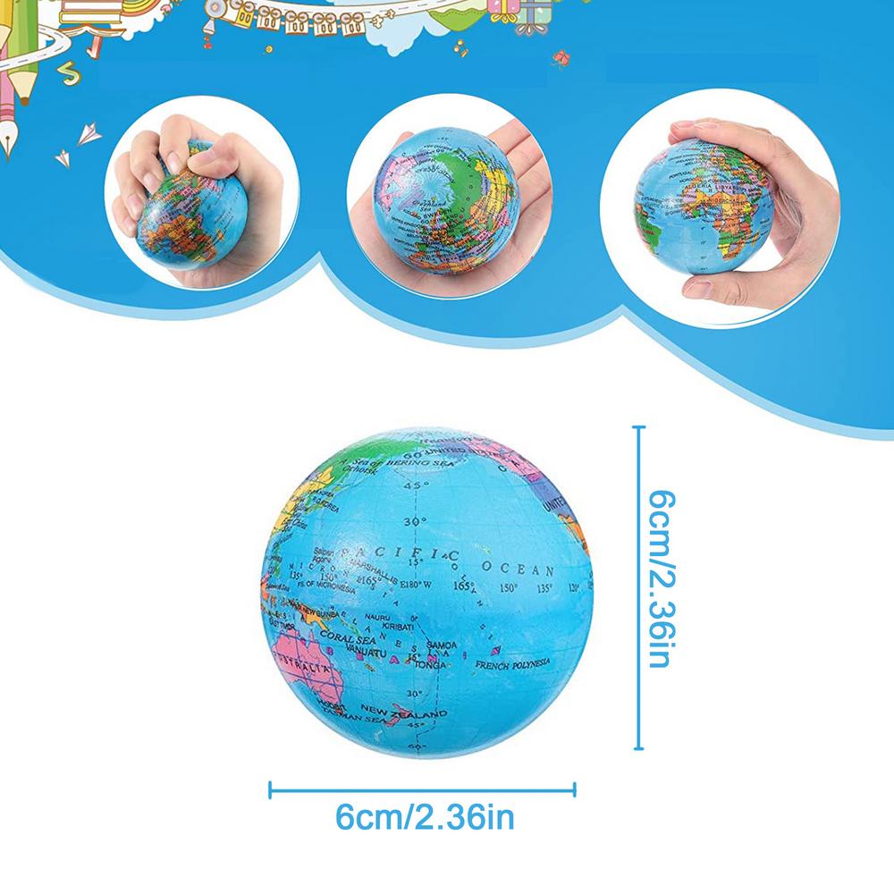 Soft Earth Globe Stress Relief Squeeze Ball Elastic Hand Training Stretch Toy Mini Portable Relaxing Fidget Toy For Kids Adults