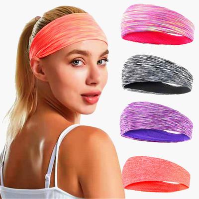 2PCS Sweatband for Men Women Elastic Sport Hairbands Head Band Yoga Headbands Headwear Headwrap Sports Workout Hair Accessories