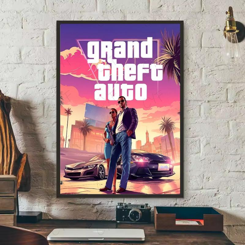 Poster modern joc video G-Grand Theft Auto GTA5 artă HD lipicios de perete impermeabil casă living dormitor bar decorațiune estetică