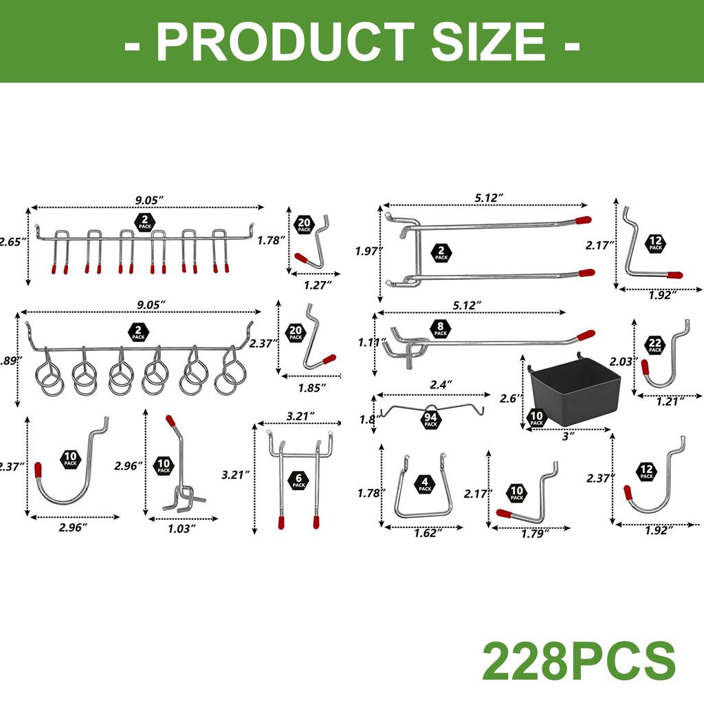 Industrial Strength Pegboard Mounting Hooks Metal Utility Hangers For Tool Shed Workshop Organization Supplies