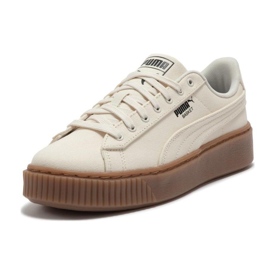 New PUMA Basket Platform Canvas 'Beige' Women's 399251-02