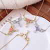 Necklace New Hot Sale Flower Double Hanging Copper Micro-inlaid Zircon Necklace Accessories Female Sweet Small Fresh Versatile Clavicle Chain