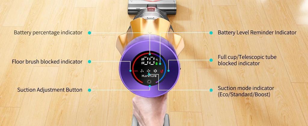 New X7 Convenient Vacuum Cleaner Cordless Handheld 48KPA Strong suction 550W Motor Smart Home Cleaning Vacuum Cleaner LED Touch Screen