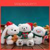 Orso di Peluche Pupazzo di Neve Giocattolo Morbido con Imbottitura in Cotone PP per Regalo di Natale