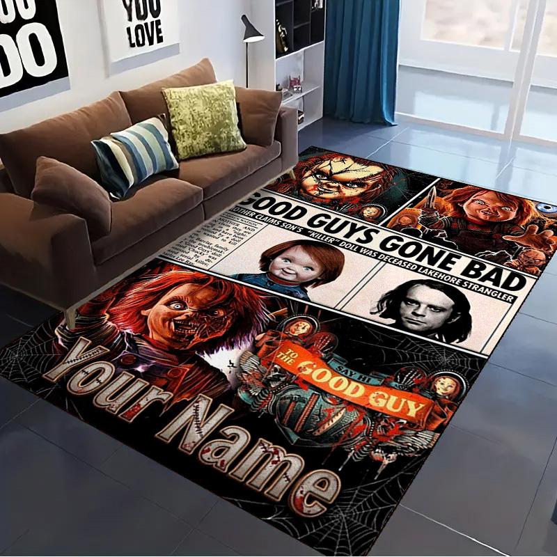Name Custom Chucky Carpet Rug for Living Room Bedroom Home Sofa Decoration,Kids play Non-slip Floor Mat