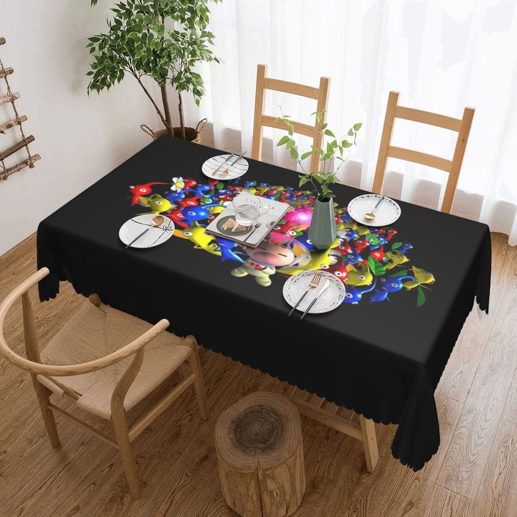 Pikmin Customized Rectangular Tablecloth Oilproof Table Cover for Festival Party Decorations Table Cloth