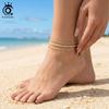 ORSA JEWELS Elegant Layered 925 Sterling Silver Chain Anklet for Women Summer Sexy Beach Foot Chain Ankle Straps Jewelry SA104