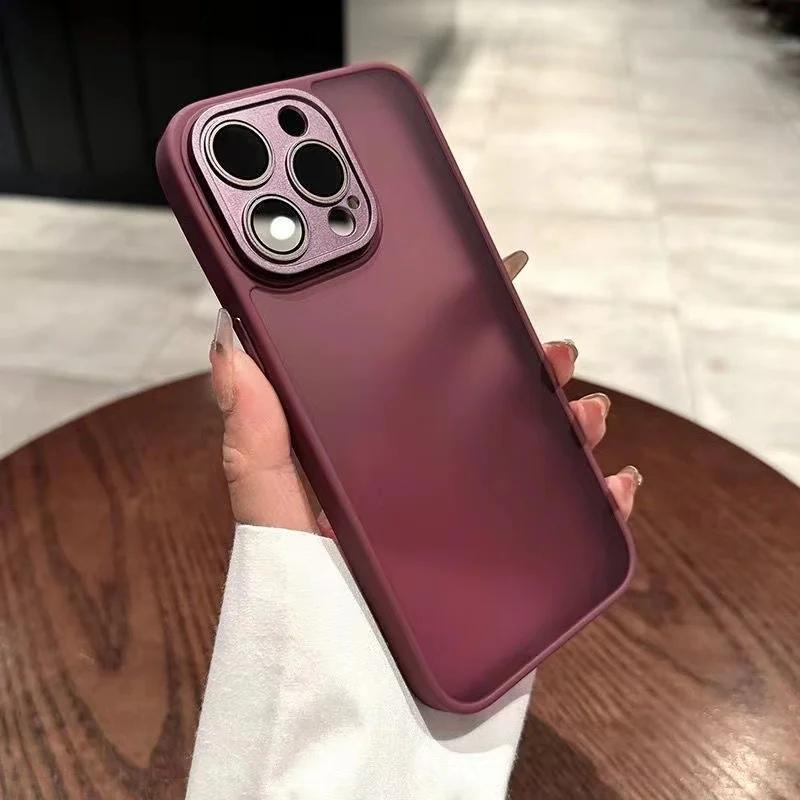 Luxe Schokbestendige Matte Telefoonhoes Voor iPhone 15 14 13 12 11 Pro Max Bumper Transparante Cover