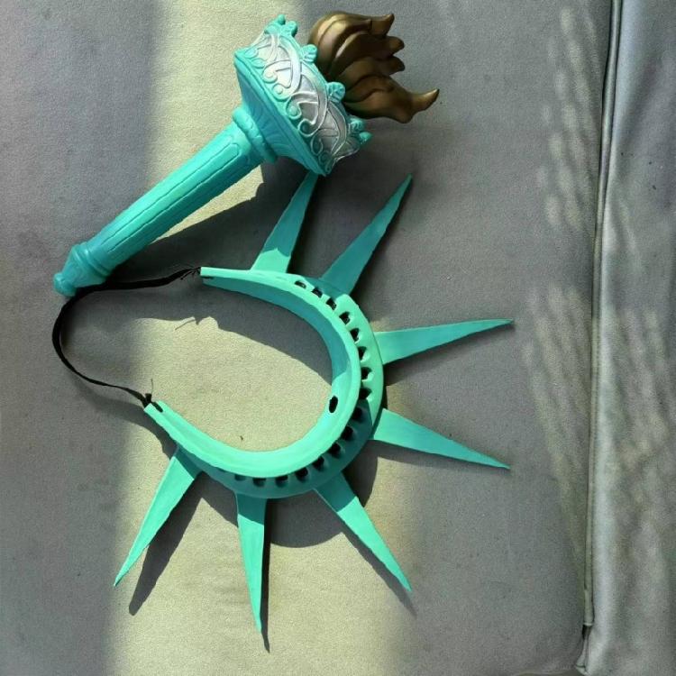 Déguisement Statue de la Liberté pour Femme Halloween Bandeau Couronne Statue de la Liberté Accessoires Torche Statue de la Liberté