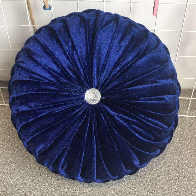 Luxurious Round Velvet Pumpkin Cushion With Charming Pleated Design And Soft Touch