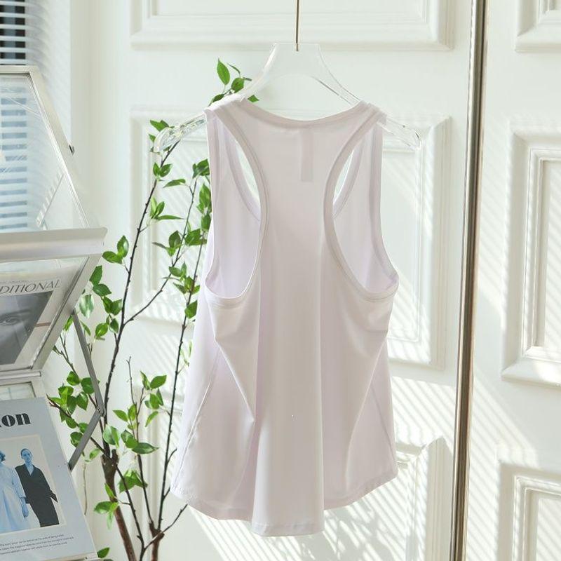 Women's Quick-Dry Sleeveless Yoga T-Shirt - Racerback, Loose, Breathable Fitness Top for Summer Running