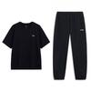 Li Ning Summer Breathable Versatile Short Sleeve T-Shirt Comfortable Long Pants Sports Set Men Sets Black B61-1+T415-1