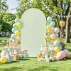 White Double-Sided Half-Round Cross Wedding Arch Kit for Party Decorations