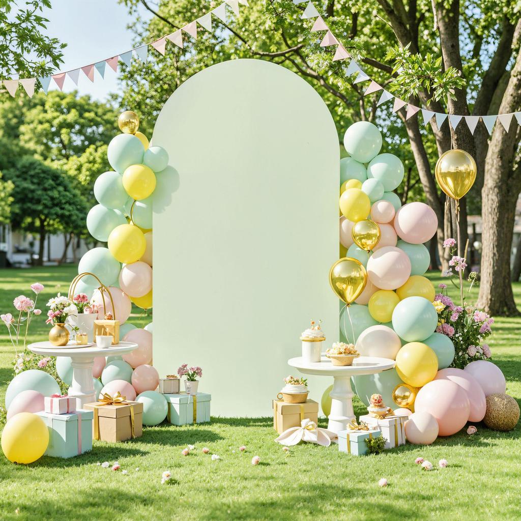 White Double-Sided Half-Round Cross Wedding Arch Kit for Party Decorations