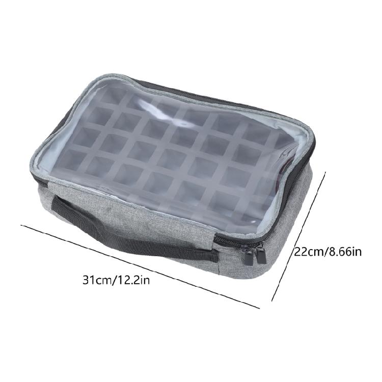 Unique Nail Varnish Organizer Pouch Soft Sponge Padding Detachable Dividers Practical Polyester Makeup Storage Solution